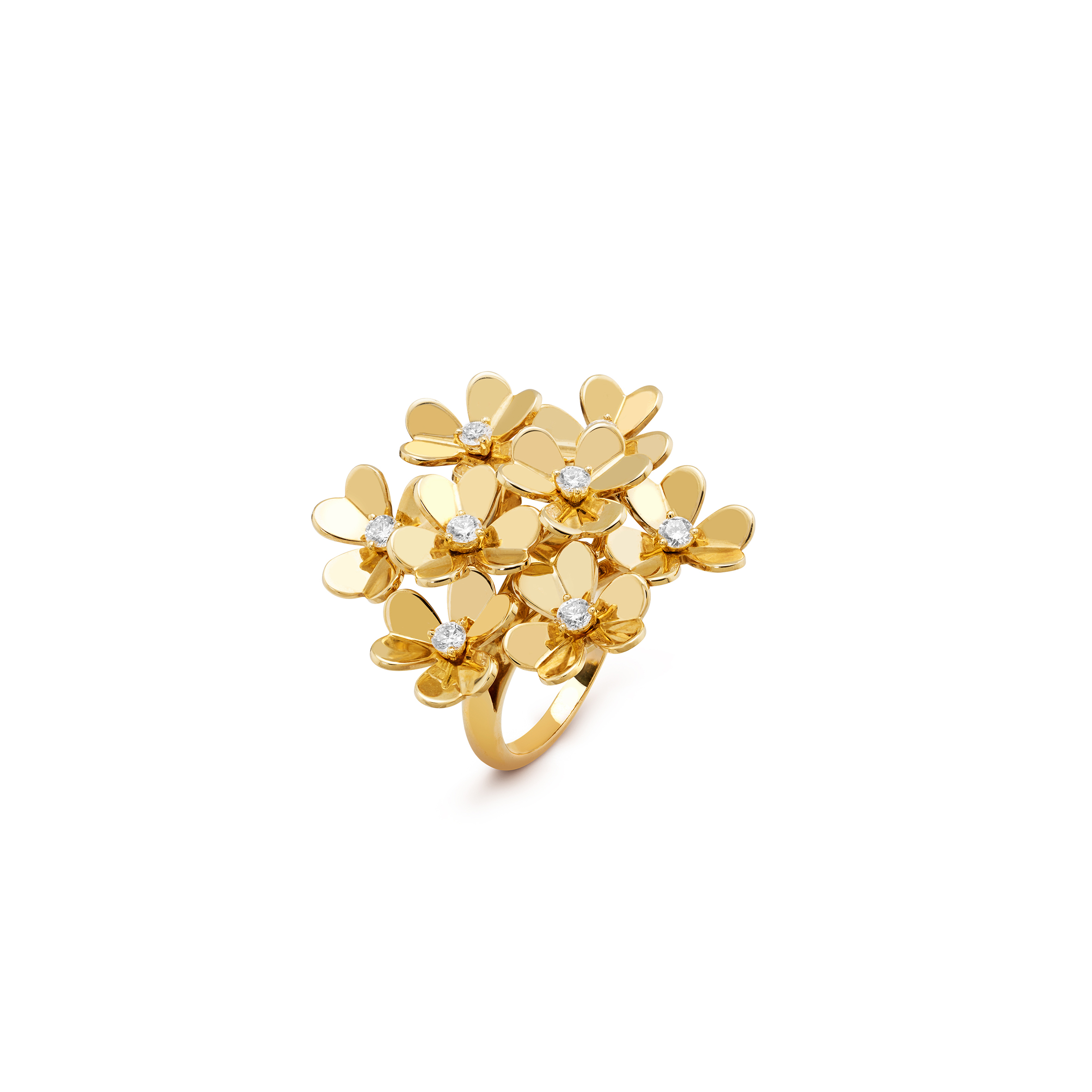 v*n cl*f arpels frivole ring, 8 flowers - yellow gold, Di*m*nd  vcarb67700